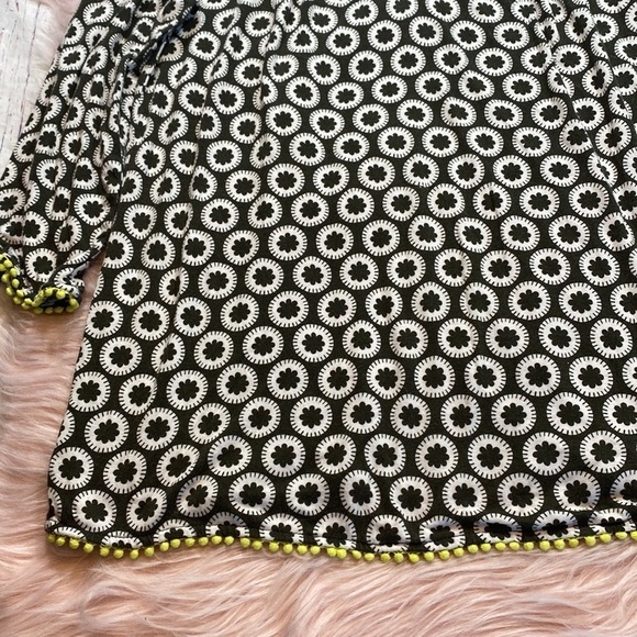 Boden Tessa Geometric Green 3/4 Sleeve Jersey Top sz 4 - Picture 9 of 11